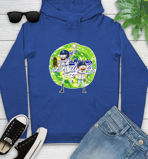 MLB Los Angeles Dodgers Rick And Morty Commissioner's Trophy Baseball Sports Youth Hoodie 9