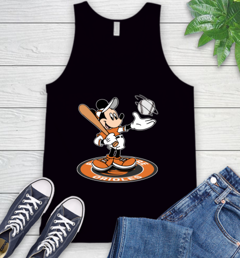 MLB Baseball Baltimore Orioles Cheerful Mickey Disney Shirt Tank Top