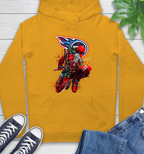 NFL Deadpool Marvel Comics Sports Football Tennessee Titans Hoodie 3