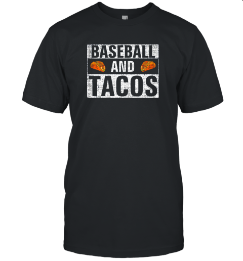 Vintage Baseball and Tacos Shirt Funny Sports Cool Gift Unisex Jersey Tee