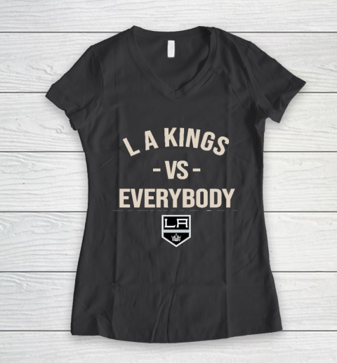 Los Angeles Kings Vs Everybody Women's V-Neck T-Shirt 6
