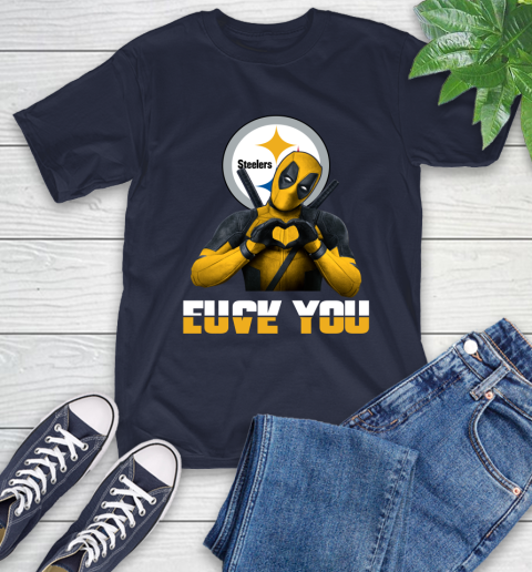 NHL Pittsburgh Steelers Deadpool Love You Fuck You Football Sports T-Shirt 3