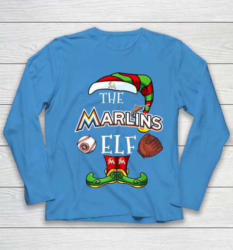 Miami Marlins Christmas ELF Funny MLB Youth Long Sleeve 5