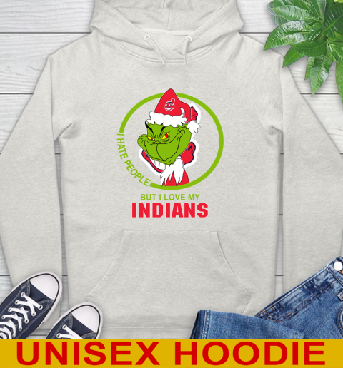 Cleveland Indians MLB Christmas Grinch I Hate People But I Love My Favorite Baseball Team Hoodie 12