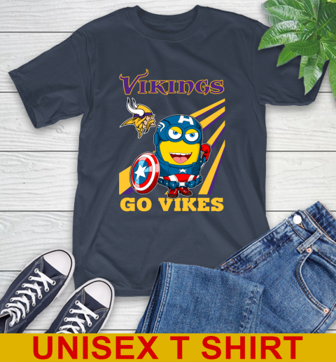 NFL Football Minnesota Vikings Captain America Marvel Avengers Minion Shirt T-Shirt 3