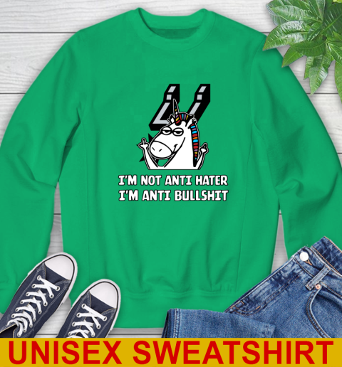 San Antonio Spurs NBA Basketball Unicorn I'm Not Anti Hater I'm Anti Bullshit Sweatshirt 6