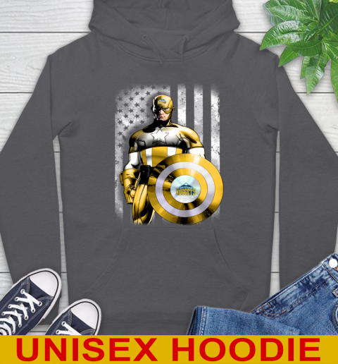 Denver Nuggets NBA Basketball Captain America Marvel Avengers American Flag Shirt Hoodie 7