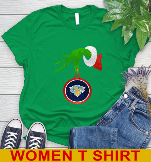 New York Knicks Grinch Merry Christmas NBA Basketball Women's T-Shirt - Image 7