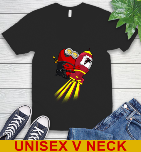 NFL Football Atlanta Falcons Deadpool Minion Marvel Shirt V-Neck T-Shirt NFL Football Atlanta Falcons Deadpool Minion Marvel Shirt V-Neck T-Shirt