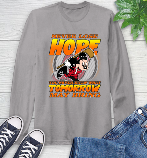 New Jersey Devils NHL Hockey ootball Mickey Disney Never Lose Hope Long Sleeve T-Shirt 6