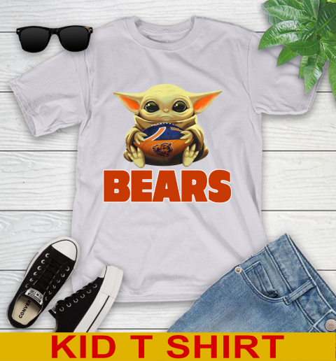 NFL Football Chicago Bears Baby Yoda Star Wars Shirt Youth T-Shirt 5