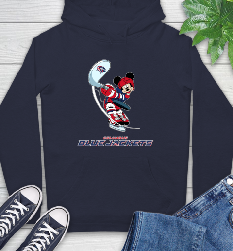 NHL Hockey Columbus Blue Jackets Cheerful Mickey Mouse Shirt Hoodie 4