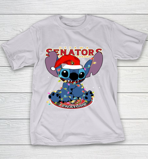 Ottawa Senators NHL Hockey noel stitch Christmas Youth T-Shirt 2