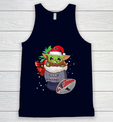 Atlanta Falcons Christmas Baby Yoda Star Wars Funny Happy NFL Tank Top 3
