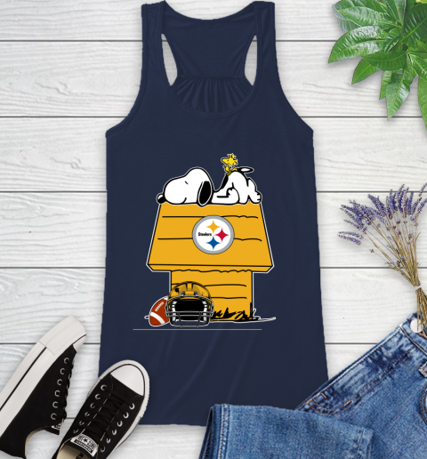 Pittsburgh Steelers NFL Football Snoopy Woodstock The Peanuts Movie Racerback Tank 10