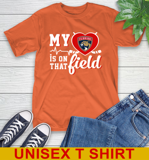 NHL My Heart Is On That Field Hockey Sports Florida Panthers T-Shirt 4
