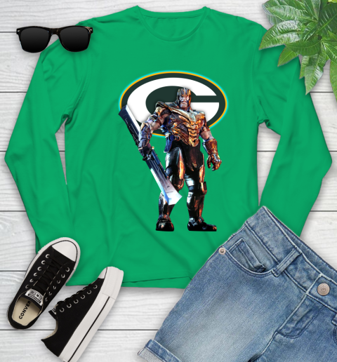 NFL Thanos Gauntlet Avengers Endgame Football Green Bay Packers Youth Long Sleeve 6