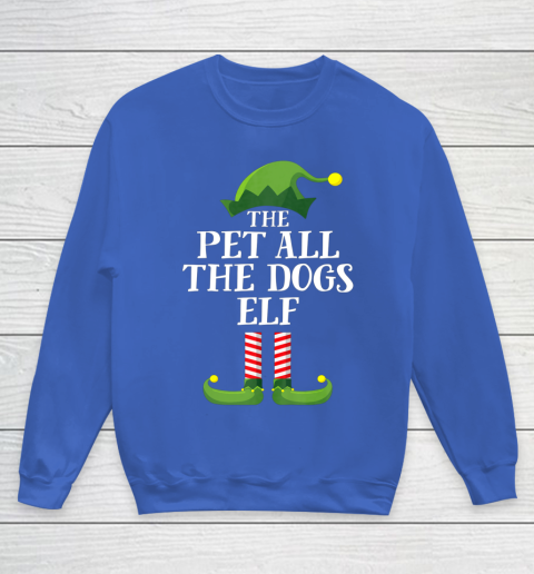 Pet All The Dogs Elf Matching Family Group Christmas Pajama Youth Sweatshirt 6