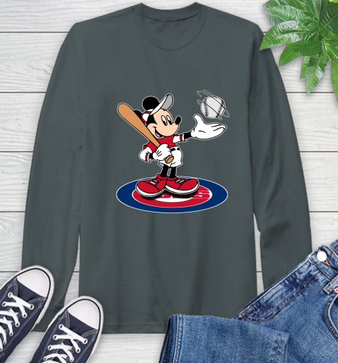 MLB Baseball Chicago Cubs Cheerful Mickey Disney Shirt Long Sleeve T-Shirt 7