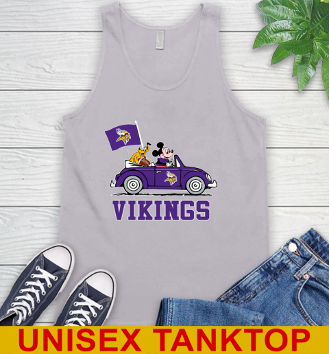NFL Football Minnesota Vikings Pluto Mickey Driving Disney Shirt Tank Top 4