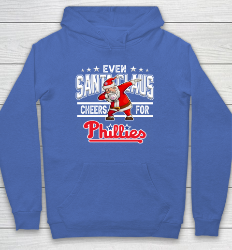 Philadelphia Phillies Even Santa Claus Cheers For Christmas MLB Hoodie 6