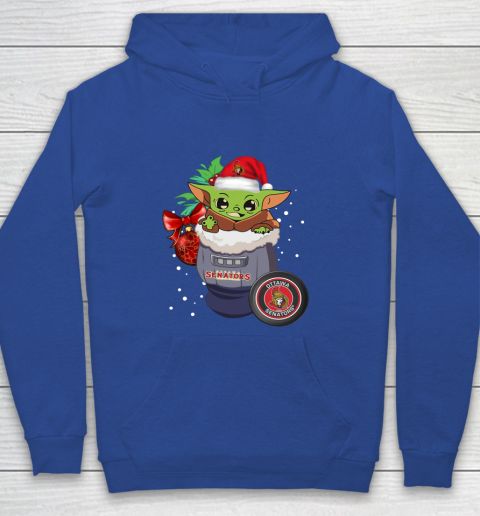 Ottawa Senators Christmas Baby Yoda Star Wars Funny Happy NHL Youth Hoodie 8