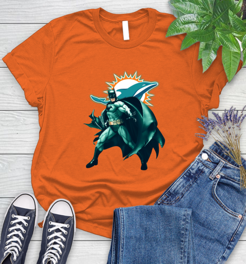 NFL Batman Football Sports Miami Dolphins Women's T-Shirt 4