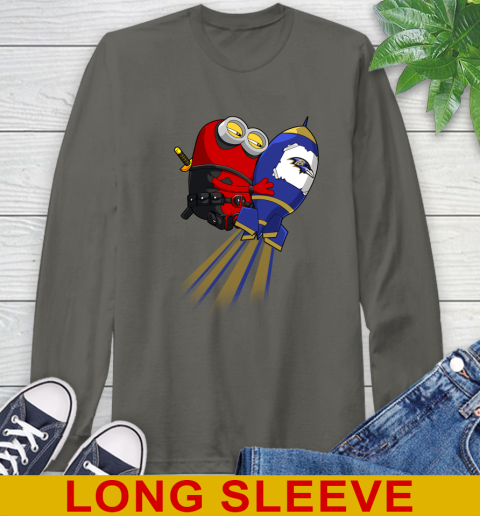 NFL Football Baltimore Ravens Deadpool Minion Marvel Shirt Long Sleeve T-Shirt 10