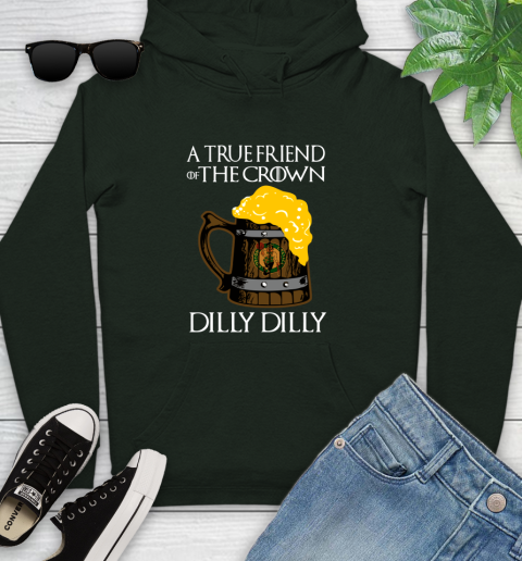 NBA Boston Celtics A True Friend Of The Crown Game Of Thrones Beer Dilly Dilly Basketball Youth Hoodie 14