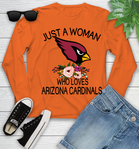 NFL Just A Woman Who Loves Arizona Cardinals Football Sports Youth Long Sleeve 2