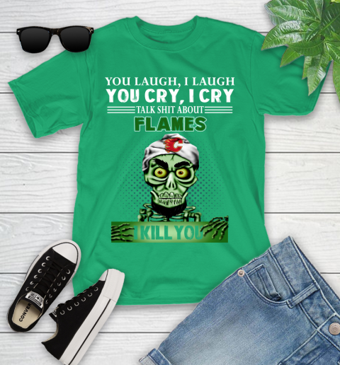 NHL Talk Shit About Calgary Flames I Kill You Achmed The Dead Terrorist Jeffrey Dunham Hockey Youth T-Shirt 8