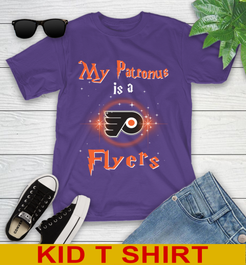 NHL Hockey Harry Potter My Patronus Is A Philadelphia Flyers Youth T-Shirt 3