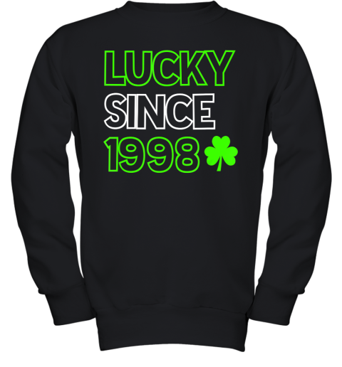 22nd Birthday St Patricks Lucky Since 1998 22 Years Old Youth Sweatshirt