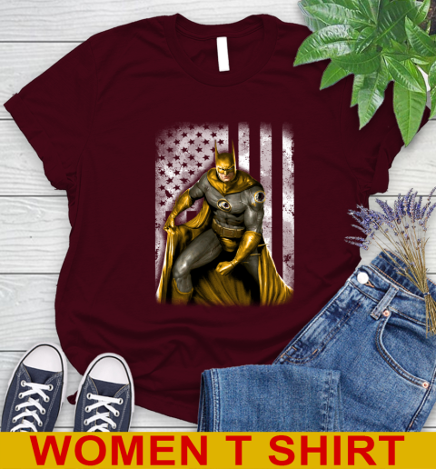 Washington Redskins NFL Football Batman DC American Flag Shirt Women's T-Shirt 6