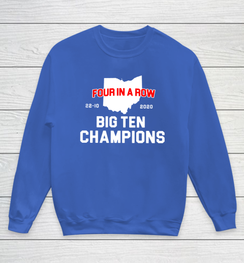 Big Ten Champions Four in a Row 2020 Youth Sweatshirt 6