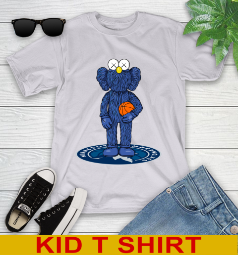 NBA Basketball Minnesota Timberwolves Kaws Bff Blue Figure Shirt Youth T-Shirt 5