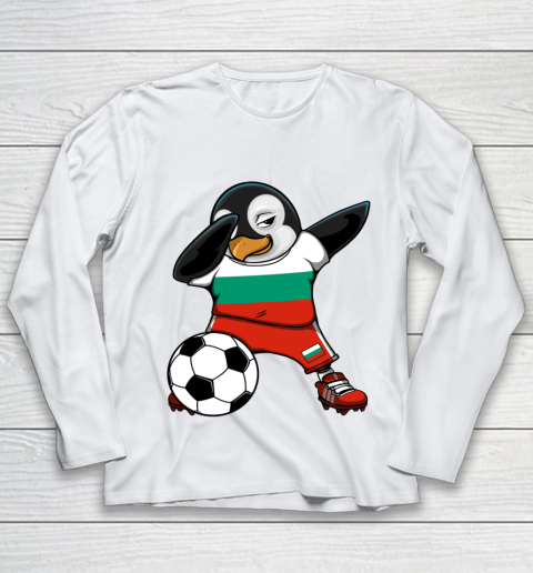 Dabbing Penguin Bulgaria Soccer Fans Jersey Football Lovers Long Sleeve Youth Long Sleeve