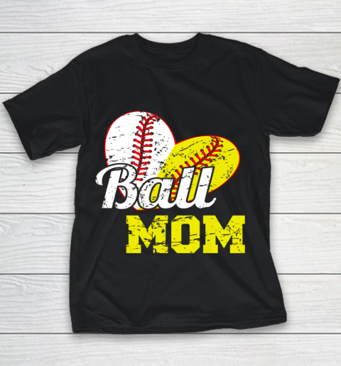 Funny Ball Mom Softball Baseball Outfit For Women Mother Day Youth T-Shirt