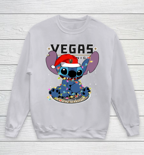Vegas Golden Knights NHL Hockey noel stitch Christmas Youth Sweatshirt 2