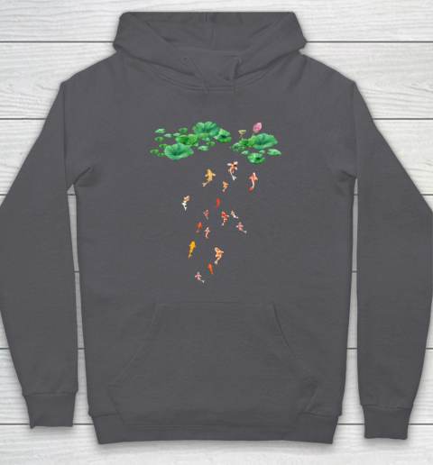 Watercolor Japanese Koi Fish Goldfish Lily Pad Lotus Leaf Shirt Hoodie 4