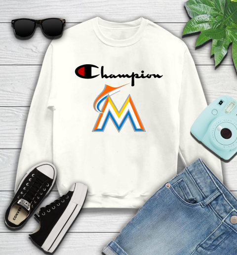 MLB Baseball Miami Marlins Champion Shirt Youth Sweatshirt