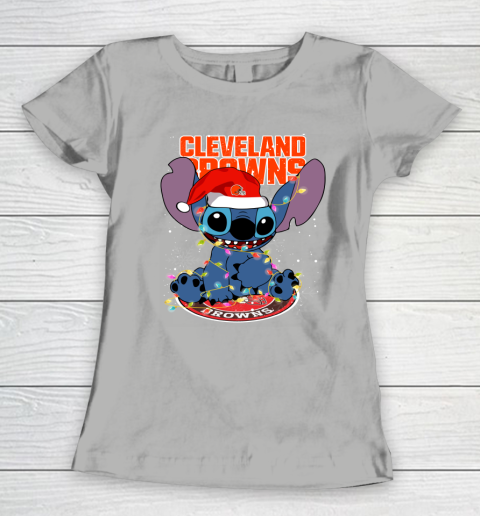 Cleveland Browns NFL Football noel stitch Christmas Women's T-Shirt 8