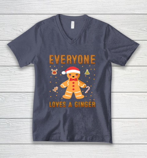 Everyone Loves A Ginger Funny Christmas V-Neck T-Shirt 7