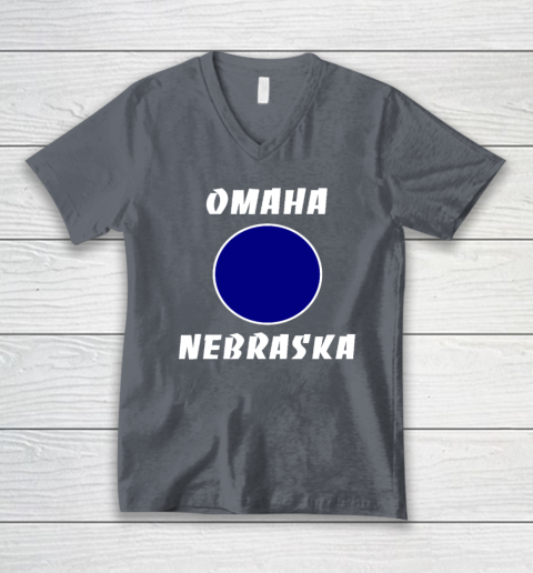 Nebraska Blue Dot Democratic 2nd District Omaha V-Neck T-Shirt 3