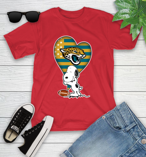 Jacksonville Jaguars NFL Football The Peanuts Movie Adorable Snoopy Youth T-Shirt 10