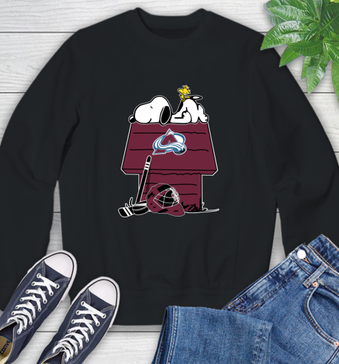 Colorado Avalanche NHL Hockey Snoopy Woodstock The Peanuts Movie Sweatshirt 2