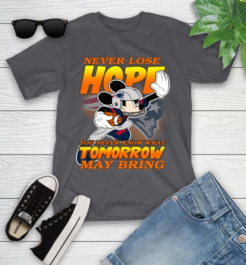 New England Patriots NFL Football Mickey Disney Never Lose Hope Youth T-Shirt 6