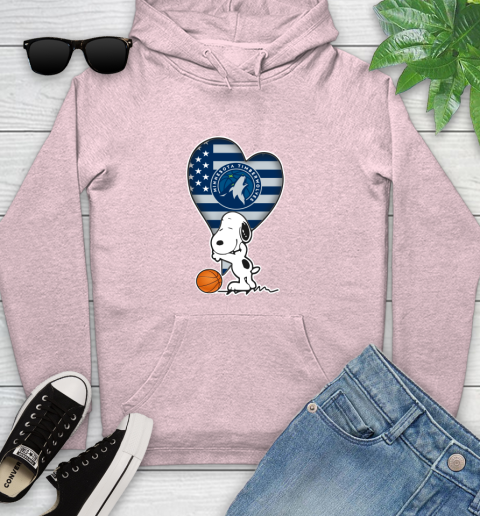 Minnesota Timberwolves NBA Basketball The Peanuts Movie Adorable Snoopy Youth Hoodie 10