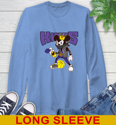 Sacramento Kings NBA Basketball Mickey Peace Sign Sports Long Sleeve T-Shirt 11