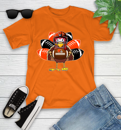Cleveland Browns Turkey Thanksgiving Day Youth T-Shirt 7